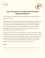 Top 10 European Countries with The Most Beautiful Women Essay