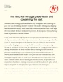 The Historical Heritage Preservation and Conserving The Past Essay