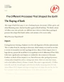 The Different Processes that Shaped The Earth Essay