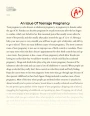 An Issue of Teenage Pregnancy Essay