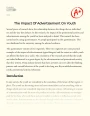 The Impact of Advertisement on Youth Essay