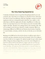 My Volunteering Experience: a Journey of Giving Essay