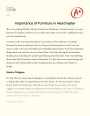 Importance of Furniture in Manchester Essay