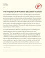 The Importance of Nutrition Education in School Essay