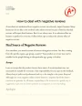 How to Deal with Negative Reviews Essay