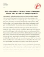 Why Education is The Most Powerful Weapon Which You Can Use to Change The World Essay