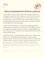 History and Development of African Literature Essay
