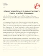 Different Types of Love in "A Midsummer Night's Dream" by William Shakespeare Essay