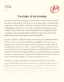The Origin of The Universe Essay
