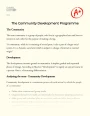 The Community Development Programme Essay