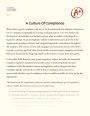 A Culture of Compliance Essay