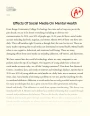 Effects of Social Media on Mental Health Essay