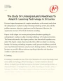 The Study on Undergraduate’s Readiness to Adapt E- Learning Technology in Sri Lanka Essay