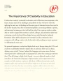 The Importance of Creativity in Education Essay
