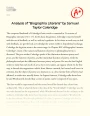 Analysis of "Biographia Literaria" by Samuel Taylor Coleridge Essay