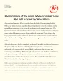 A Reflection on The Poem "When I Consider How My Light is Spent" by John Milton Essay