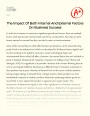 The Impact of Both Internal and External Factors on Business Success Essay