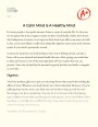 A Calm Mind is a Healthy Mind Essay