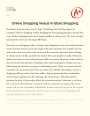 Comparison of Shopping Online Vs In-store Shopping  Essay