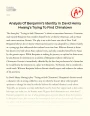 Analysis of Benjamin’s Identity in David Henry Hwang’s Trying to Find Chinatown Essay