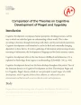 Comparison of The Theories on Cognitive Development of Piaget and Vygotsky Essay