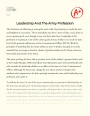 Leadership and The Army Profession Essay