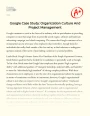 Google Case Study: Organization Culture and Project Management Essay