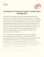 My Interest in Pursuing a Career in Construction Management Essay