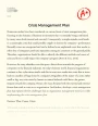 Crisis Management Plan Essay
