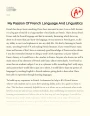 My Passion of French Language and Linguistics Essay