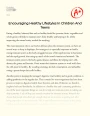 Encouraging Healthy Lifestyles in Children and Teens Essay