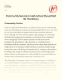 Voluntary Work at High School: Why Community Service Should not Be Mandatory Essay