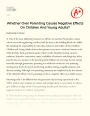 Negative Effects of Over Parenting on Children and Young Adults Essay
