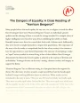 The Dangers of Equality: a Close Reading of "Harrison Bergeron" Essay