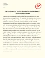 The Themes of Political Control and Power in "The Hunger Games" Essay