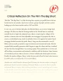 Critical Reflection on The Film The Big Short Essay