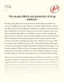 The Problem of Drug Addiction: Causes, Effects and Solutions Essay