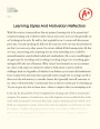 Learning Styles and Motivation Reflection  Essay