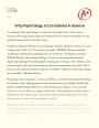 A Discussion of Whether Psychology is a Science Essay
