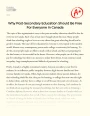 Why Post-secondary Education Should Be Free for Everyone in Canada Essay