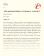 The Importance of Committees in Congress Essay