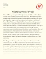 The Literary Review of Night Essay