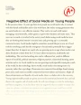 Negative Effect of Social Media on Young People Essay