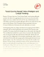 "Good Country People": Role of Religion and Critical Thinking Essay