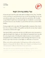 Night Driving Safety Tips Essay