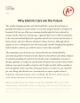 Why Electric Cars Are The Future Essay