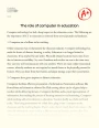 The Role of Computer in Education Essay