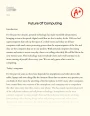 Future of Computing Essay