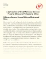 A Comparison of The Differences Between Personal Ethics and Professional Ethics Essay