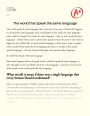 The World that Speak The Same Language Essay